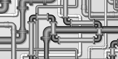 Graphic of pipes, in shades of gray