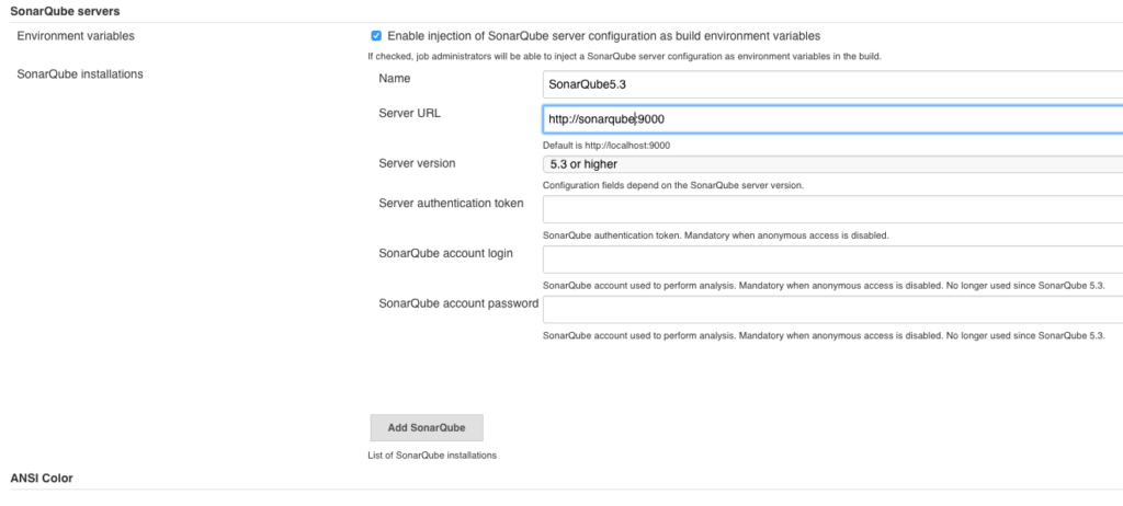 SonarQube configuration in Jenkins